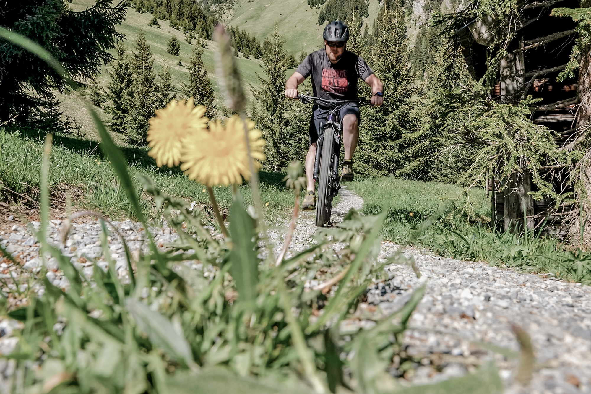 Guntram im Hager beim biken