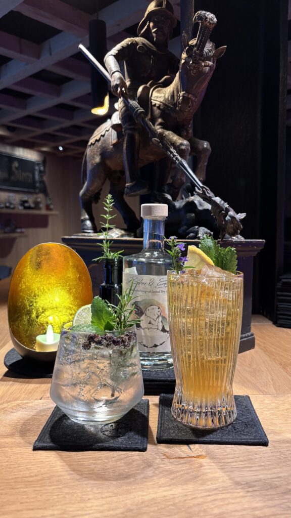 Hauserei gin and tonic with wild herbs and Biber Engel gin